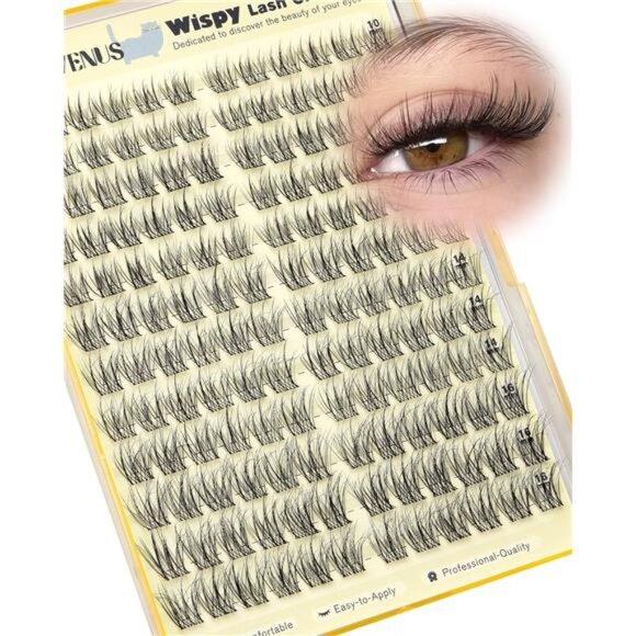 Wispy Lash Clusters Natural Fluffy Cluster Eyelash Extensions 144Pcs Individual - Picture 1 of 6